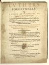 PERRIN, JEAN-PAUL. Luthers Fore-Runners; or, A Cloud of Witnesses . . . in the Historie of the Waldenses. 1624. Lacks portrait.